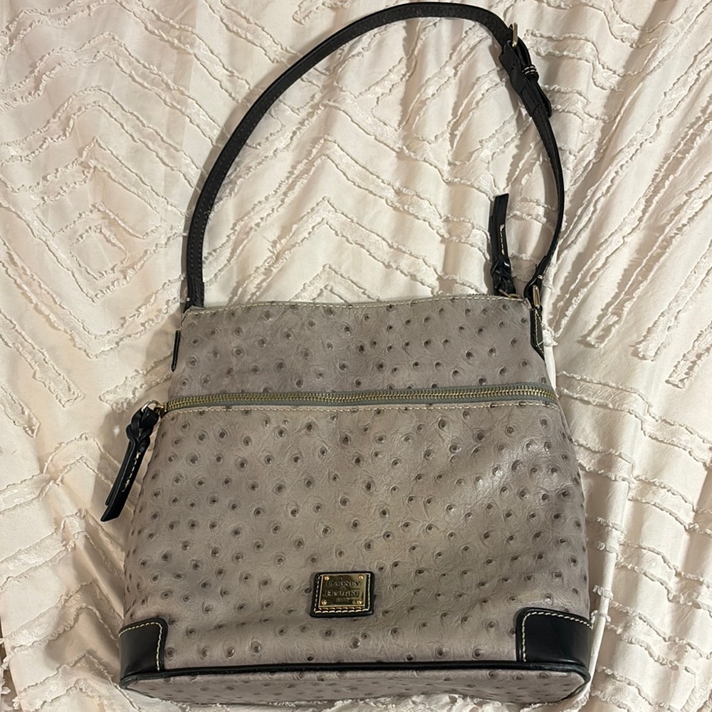 Dooney & Bourke Gray and Black Structured Shoulder Bag